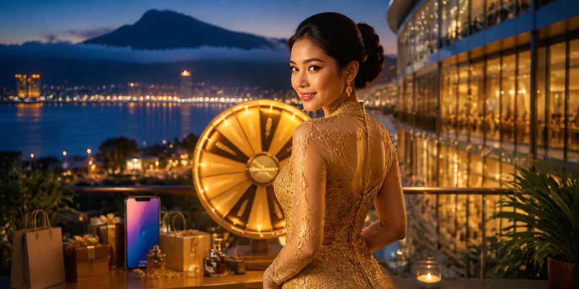 Meja roulette bertemakan Sabah dengan pakaian kebaya tradisional